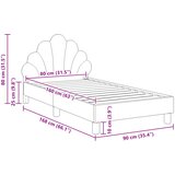 za djecu s uzglavljem Tamnosiva 80 x 160 cm Baršun | shoptok.hr