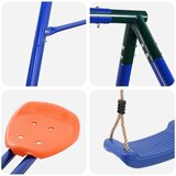  Set vanjskih ljuljački Šareni Čelik i PE - Plava 3x ljuljačka + klizaljka | shoptok.hr