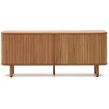 Komoda u dekoru jasena s kliznim vratima u prirodnoj boji 180x75,5x40 cm Mailen –