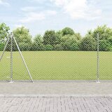  Vanjska lančana ograda s betonskom podlogom 10 x 1,2 m Srebrna | Eponuda.com