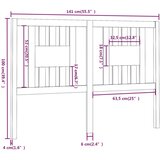  Uzglavlje sivo 141 x 4 x 100 cm od masivne borovine | shoptok.hr