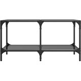  Stolić za kavu s crnom staklenom površinom 78,5x40x40 cm čelik | Eponuda.ba