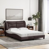 Krevet s madracem Hvar tamnosmeđi 140 x 190 cm od tkanine | Eponuda.com