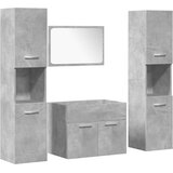  4-dijelni set kupaonskog namještaja siva boja betona drveni 60 x 38.5 x 46 cm | shoptok.hr