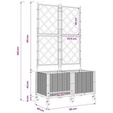  Vrtni saksija s rešetkom i kotačima 2 kom. Crna PP - Crna 80 x 40 x 143 cm s kotačima | shoptok.hr