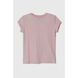 Polo Ralph Lauren Otroška bombažna kratka majica roza barva