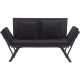 Poli Vrtna klop z blazinami 176 cm črn poli ratan | Shoptok.si