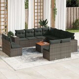 vidaXL 12-dijelni set vrtnih sofa od poliratana s jastucima sivi | shoptok.hr