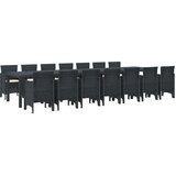 vidaXL 15-delna vrtna jedilna garnitura z blazinami Antracit Poli ratan, Vrtna miza Antracit 250x100x73 cm Poli ratan, Vrtna miza Antracit 150x100x73 cm Poli ratan, Vrtni stoli z blazinami 2 kosa Antracit Poli ratan, Vrtni stoli z blazinami 4 kosa Antracit Poli ratan | Shoptok.si