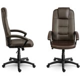 Sofotel 402C-DARK-BROWN ergonomska pisarniška stolica iz eko usnja – temno rjava | Shoptok.si