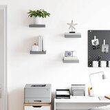  Plutajuće zidne police 4 kom sive 23 x 23,5 x 3,8 cm MDF | shoptok.hr