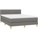  Box spring postelja z vzmetnico temno siva 140x200 cm blago, (20790004) | Shoptok.si
