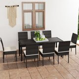  9-dijelni vrtni blagovaonski set od poliratana crni | shoptok.hr