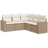  5-dijelni vrtni set sofa s jastucima bež od poliratana | shoptok.hr