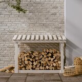  Stalak za drva za ogrjev bijeli 108x64,5x77 od masivne borovine | shoptok.hr
