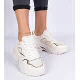 Gemre Beige women's sneakers decorated with glitter Sandoria | ePonuda.com