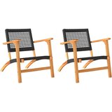 Maison Chic Vrtni stoli - Stol za vrt 2 kosa črn poli ratan in akacijev les JS1187, (21877346) | Shoptok.si