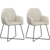  Trpezarijske stolice 2 pcs Baršun Krem 55 x 50 x 84 cm | shoptok.hr