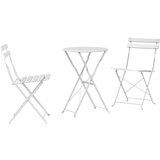 vidaXL 3-dijelni sklopivi bistro set - bijeli čelik | shoptok.hr