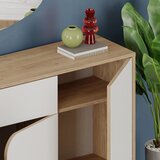 Marckeric Bela/v naravni barvi nizka komoda v hrastovem dekorju 140x79 cm Nola – | Shoptok.si