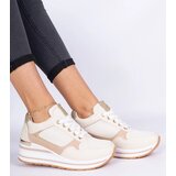 D/CEO marka niezdefiniowana Beige sneakers decorated with glitter and a metal insert Olaria Cene