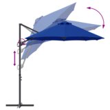  Senčnik Azur modra 372 x 198 x 243 cm Poliester in aluminij, (5000187722) | Shoptok.si