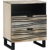 vidaXL Noćni ormarići s ladicama Bijela i crna 50 x 33 x 60 cm | shoptok.hr