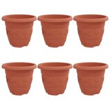  Okrogli cvetlični lonec 6 pcs Kamnito rdeča Ø 30 x 25 cm, (5000207524) | Shoptok.si