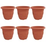  Okrugla saksija za cveće 6 pcs Crvena cigla Ø 26 x 21.5 cm - Crvena cigla Ø 22 x 18 cm 6 | shoptok.hr
