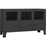  Komoda crna 105 x 35 x 62 cm od metala i stakla - Crna 1 Cijene