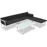 Maison Chic Seti vrtnega pohištva - Vrtna garnitura - Vrtni pohištvo set z blazinami 4-delna aluminij črna, (21797658) | Shoptok.si