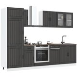 vidaXL 8 kosov kuhinjska omarica Kalmar črn inženirski les, (21653763) | Shoptok.si
