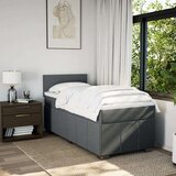 vidaXL Box spring postelja z vzmetnico temno siva 100x200 cm blago | Shoptok.si