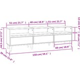 TV ormarić boja dimljenog hrasta 150x30x44,5 cm | shoptok.hr
