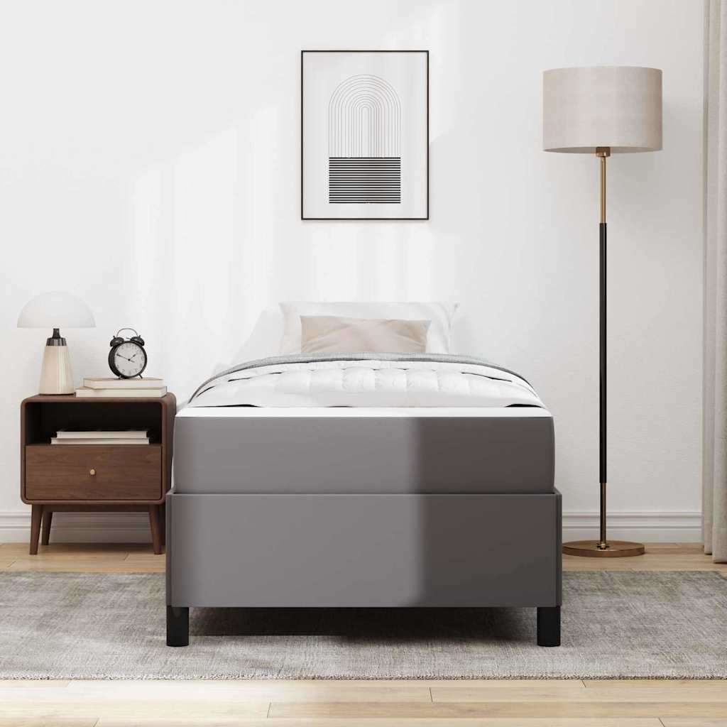  Posteljni okvir z vzmetnico Siva 100 x 200 cm Umetna koža | Shoptok.si