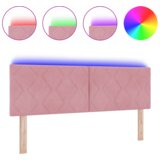  LED vzglavje z LED lučmi Geometrični Roza 144 cm Žamet, (5000043855) | Shoptok.si