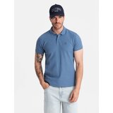 Ombre BASIC men's single color pique knit polo shirt - blue | Shoptok.si