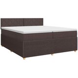  Boxspring krevet s madracem Tamno smeđa 200 x 200 cm Tkanina | shoptok.hr