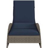  Ležaljka s jastukom siva 60x205x73 cm poli ratan | Eponuda.com