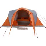  Kupolasti obiteljski šator 6 osoba sivo-narančasti vodootporni Narančasta 375 x 225 x 176 cm | Shoptok.si