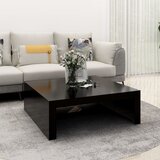 vidaXL Klubska mizica črna 100x100x35 cm iverna plošča Cene