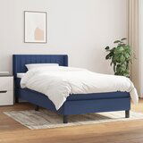 Maison Chic Box spring postelja - Vzmetna postelja z vzmetnico modra 80x200 cm blago SL20067, (21881219) | Shoptok.si