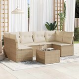  7-dijelni set vrtnih sofa od poliratana s jastucima bež | shoptok.hr
