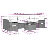  8-dijelni set vrtnih sofa od poliratana s jastucima crni Crna 85 x 62 x 69 cm | Shoptok.si