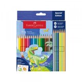 Faber-Castell Drvene Bojice Dino Klasik 1/18+3 met+3 neon + stikeri 111222 Cene