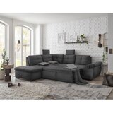 CARRYHOME KOTNA SEDEŽNA GARNITURA, mikrovelur siva | Shoptok.si