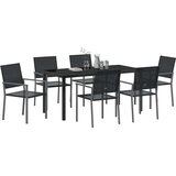  Vrtni set za objed 7 kom. Crna poliratan | shoptok.hr