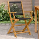 Maison Chic Vrtni stoli - Stol za vrt 2 kosa črn trden akacijev les in polipropilen JS1194, (21878237) | Shoptok.si