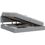  LED krevet za pohranu s madracem Svjetlosiva 200 x 200 cm | shoptok.hr