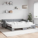  Dnevni krevet na razvlačenje svjetlosivi 100x200 cm od tkanine | shoptok.hr
